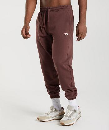 Spodnie Do Biegania Męskie Gymshark Essential Oversized Różowe Brązowe | PL 3314LIS